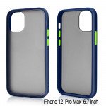 Wholesale Slim Matte Hybrid Bumper Case for iPhone 12 Pro Max 6.7 inch (Navy Blue)